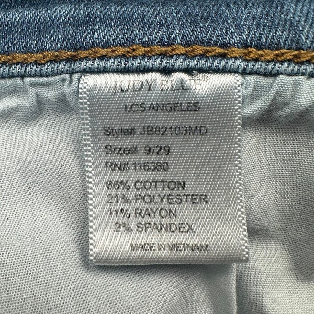 Judy Blue Jeans Womens 9/29 Blue Relaxed Fit Skinny Stretch Pockets Cropped - Picture 7 of 13